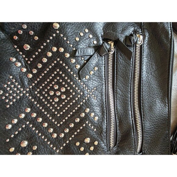 Carlos By Carlos Santana Black Studded Crossbody Bag With Adjustable Strap - Picture 4 of 9